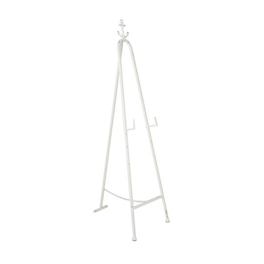 5.5ft. 3-Tier Adjustable White Metal Anchor Easel with Foldable Stand and Chain Support